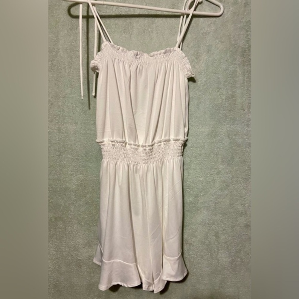Cute white shorts romper